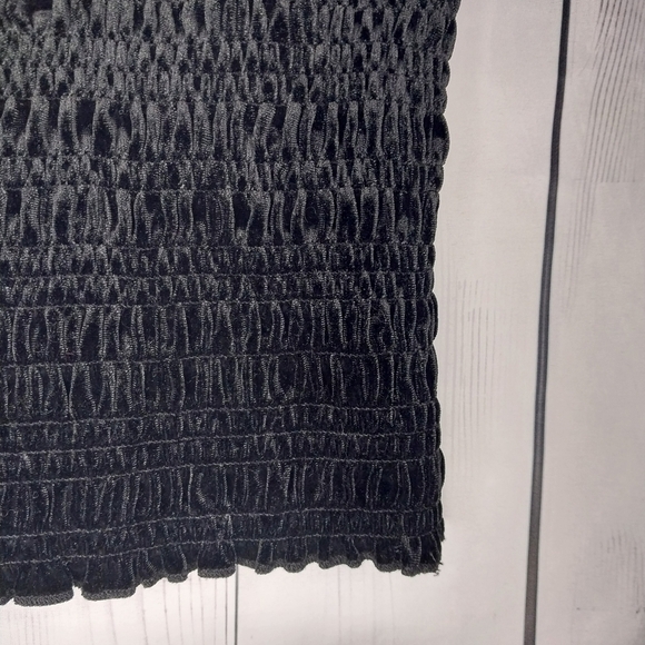 Aeropostale Off-Shoulder Babydoll  90's Whimisgoth Velour Cropped Top - Picture 5 of 10